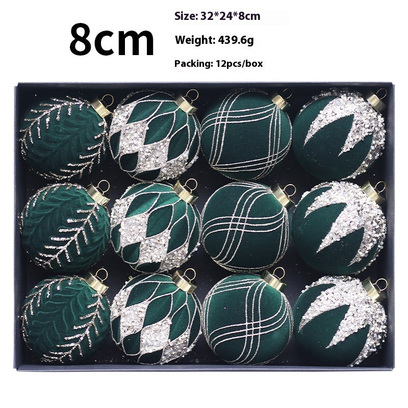 Christmas Ball Decorations Flocking Package Pendant