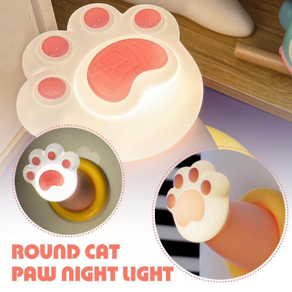 Nightstand Lamp Cat Paw Desk Lamp 3 Brightness Dimmable Rechargeable Tap Lamp Atmosphere Light For Bedroom Living Room Home Decor